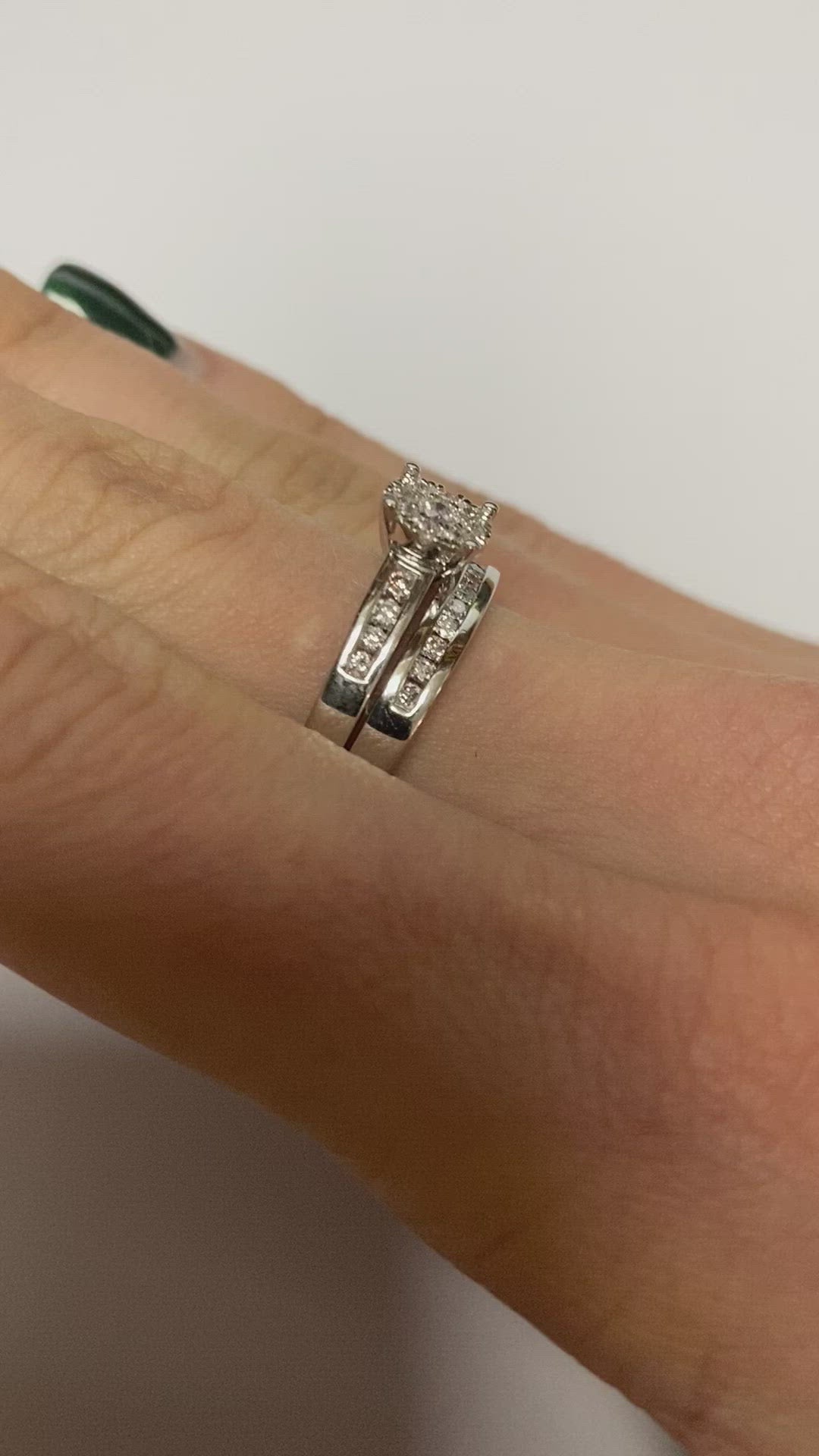 Diamond White Gold Bridal Set - Engagement And Wedding Ring Combo - Product  Code - G651