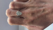 Load and play video in Gallery viewer, Diamond White Gold Pear Shaped Designer Ring - Product Code - E562
