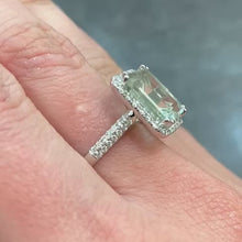 Load and play video in Gallery viewer, Green Amethyst &amp; Diamond Ring - R132
