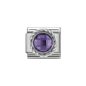 Silver Round Violet CZ  - Product Code - 330601-001