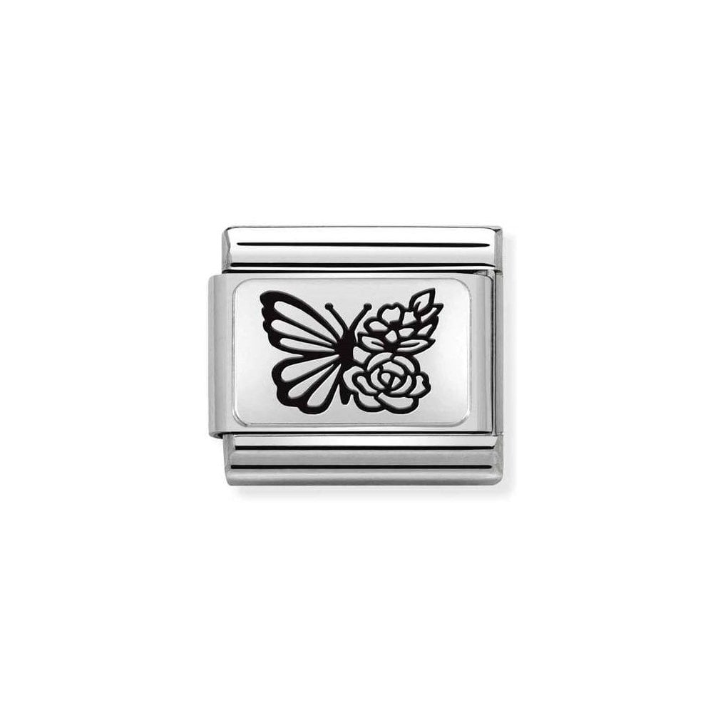 Nomination Silver Butterfly with Flowers Charm - Product Code - 330111/22