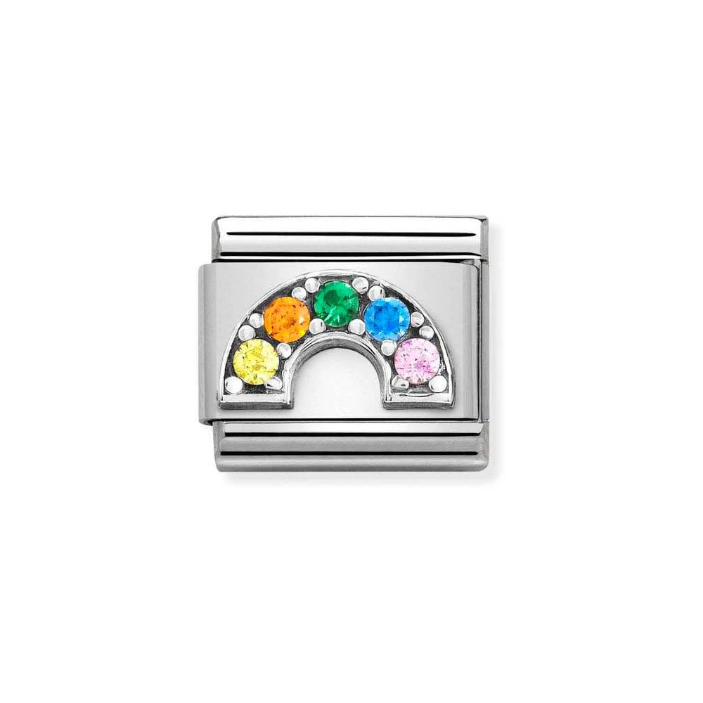Nomination Silver & Multicoloured CZ Rainbow Charm - Product Code - 330323-01
