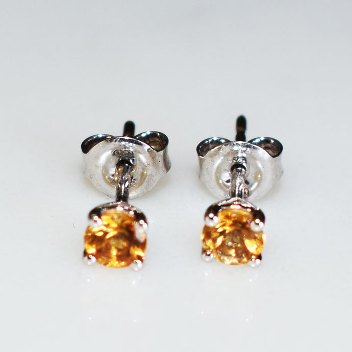 Citrine Round Stud Earrings