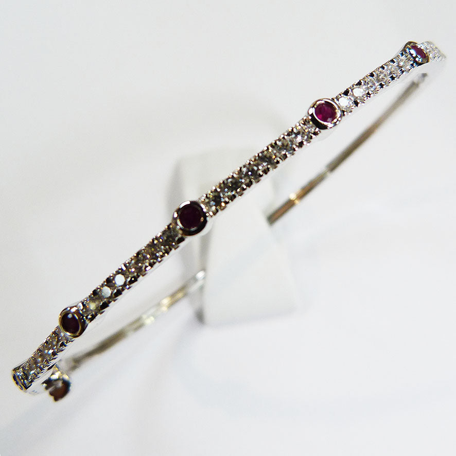 Ruby and silver bracelet