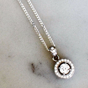 Halo Pendant Silver Necklace - Product Code - L490