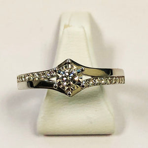 Diamond White Gold Solitaire Ring - Product Code - B427