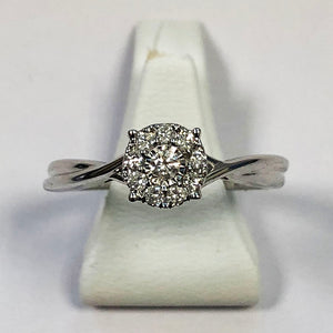 Diamond White Gold Cross Over Ring - Product Code - G486