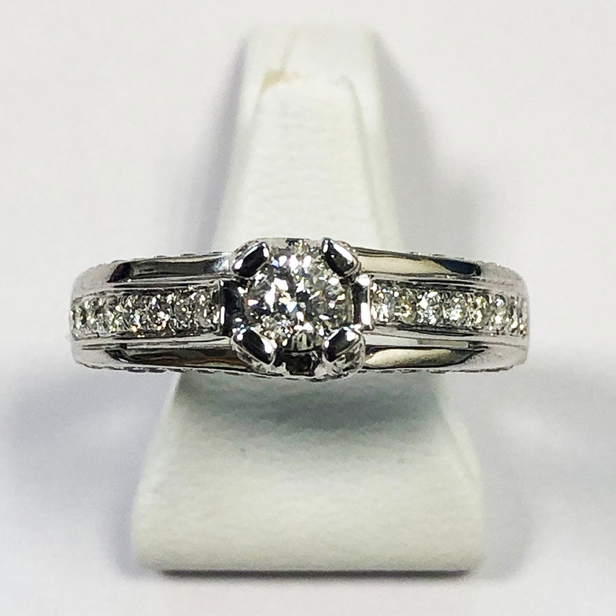 Diamond White Gold Solitaire Ring - Product Code - G528