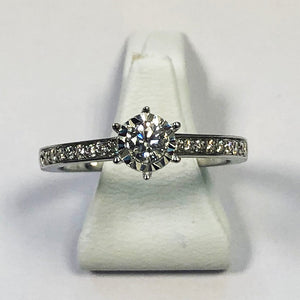 Diamond White Gold Solitaire Ring - Product Code - B425