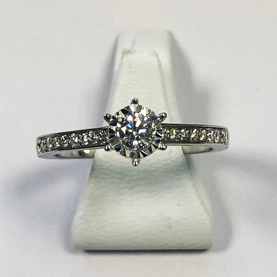 Diamond White Gold Solitaire Ring - Product Code - B425