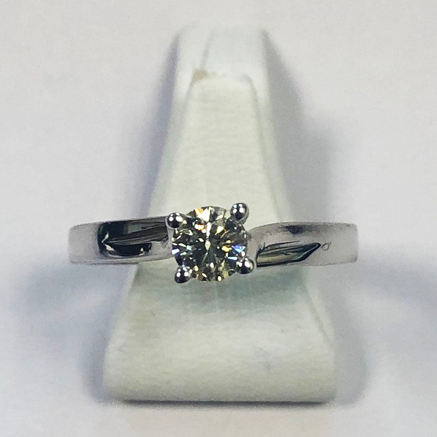 Diamond White Gold Solitaire Ring - Product Code - Y403